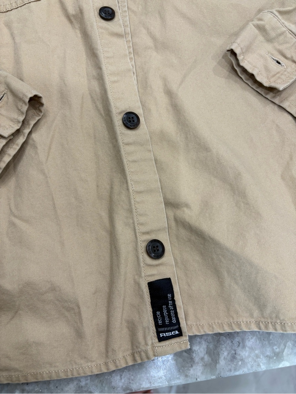 RSQ Tan Button-Up Shirt Jacket - Picture 6 of 8